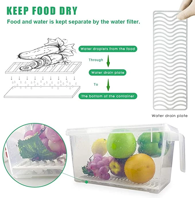 Clear Plastic Refrigerator Organizer Bins - Stackable Fridge Organizers for Freezer, Kitchen, Countertops, Cabinets