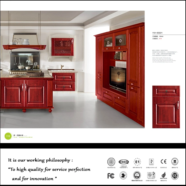 American Style PVC MDF Wood Kitchen Cabinet Door (FY061)